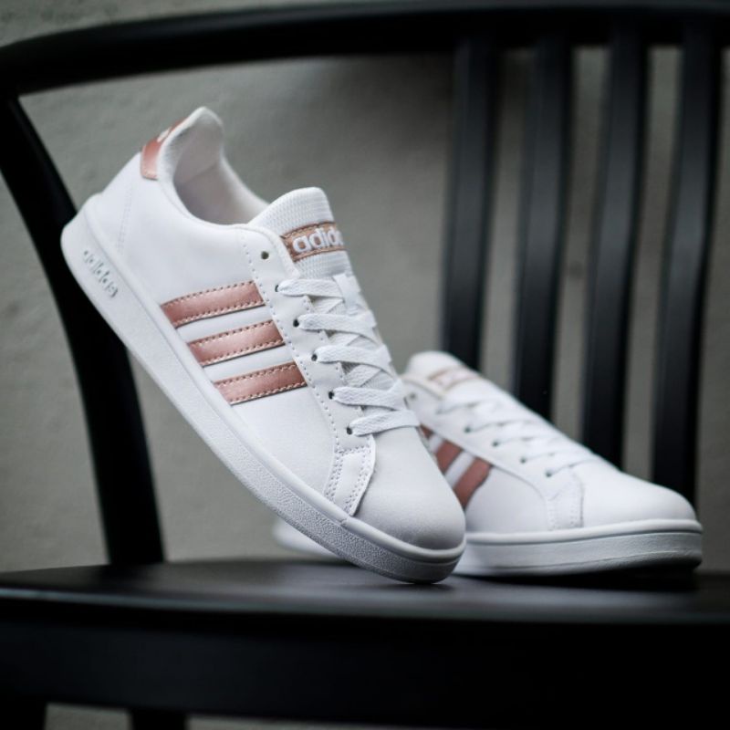 Adidas Grand Court blanco oro rosa originales para mujer | Shopee México