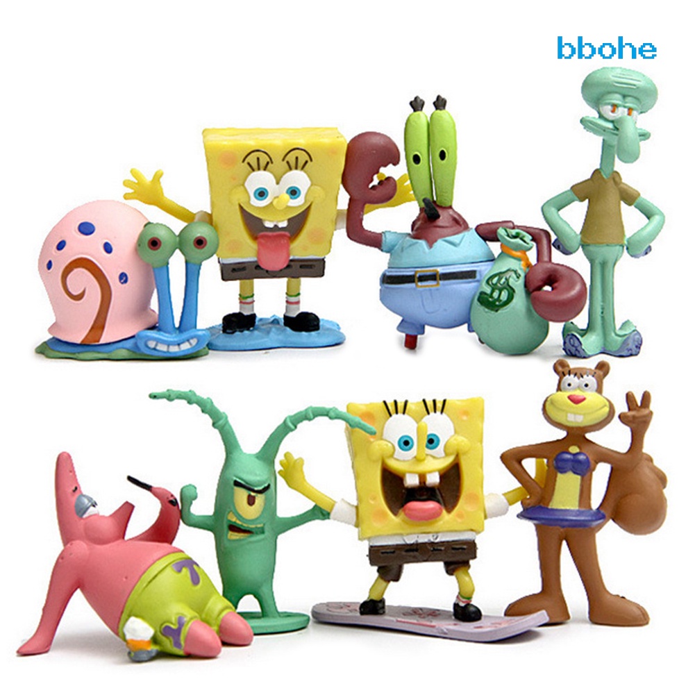 Bbohe 8 Pzas Mini Figura De Accion De Accion De Bob Esponja Patricio Star Shopee Mexico