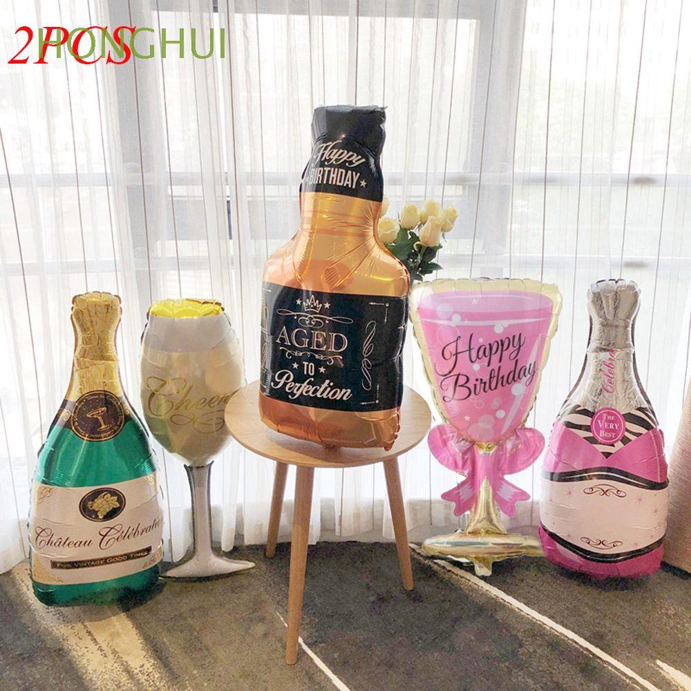 Honghui Champagne Balloon Wine Bottle Birthday Decor Party Supplies Wine Glass Aluminum Foil Novelty Beer Wedding Shopee Mexico