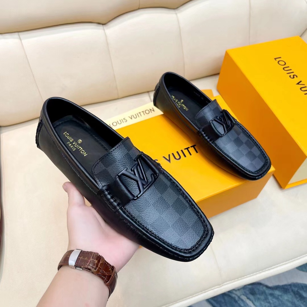 100 % Auténtico Louis Vuitton Nuevo Clásico De Los Hombres Guisantes Zapatos Teñidos De Agua Mocasines LV Tendencia Perezoso Casuales | Shopee México