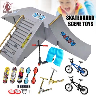 accesorios de entrenamiento de parte con patinetas de dedo patines y scooters y mucho más 8 piezas kit de parque Kit de parques de patinaje para patineta de dedo bicicletas de dedo 