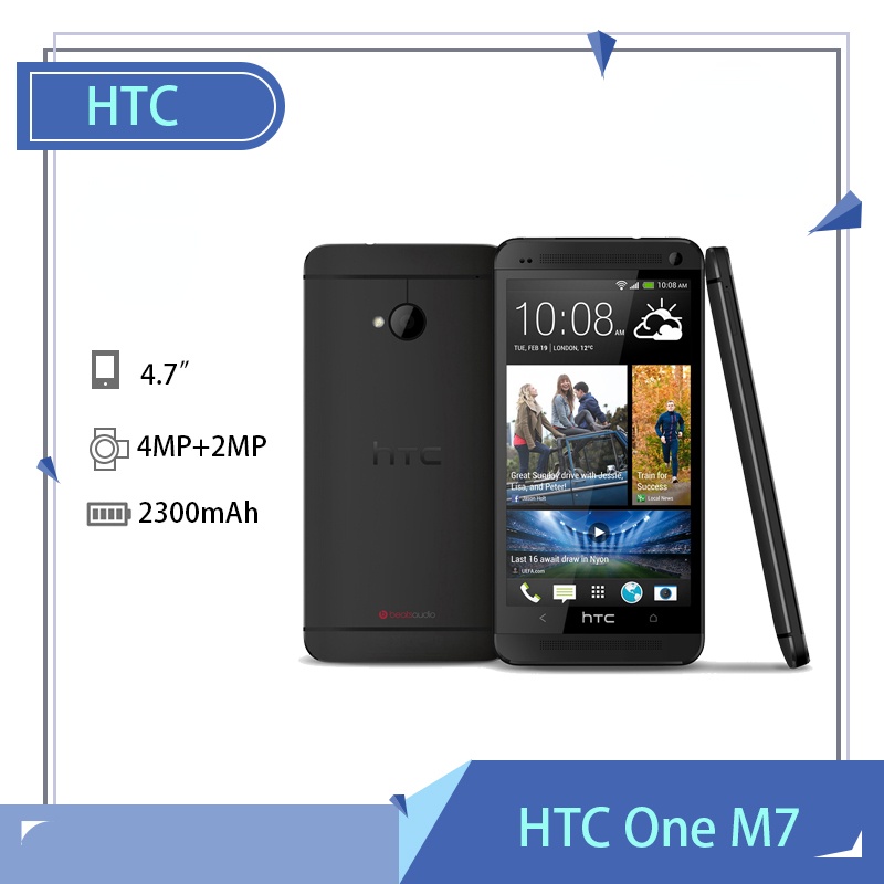 Original HTC One M7 PN07130 vivienda cubierta de batería-Negro 