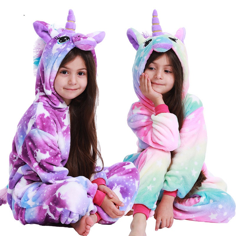 Unicornio Pijama Ropa de Dormir Invierno de Cosplay Pyjamas Navidad Onsie Regalos para Chicos Chicas DRESHOW Unicornio Pijamas de un Pieza para Niños Niñas 