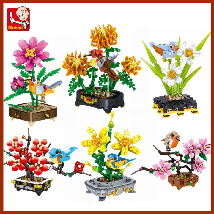 Sluban lego Ramo De Plantas En Maceta Bloques De Construcción Pequeñas  Partículas Peonía Flor De Melocotón Ladrillos Juguetes DIY Regalos | Shopee  México