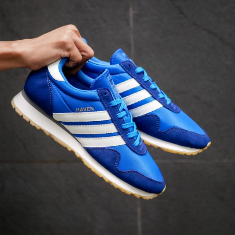 Nuevo Adidas azul blanco zapatos originales | Shopee