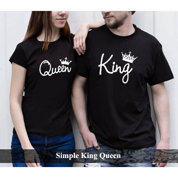 Camisetas de pareja con escritos de rey y reina con imágenes de corona  fresca camisetas simples de moda para parejas king queen | Shopee México
