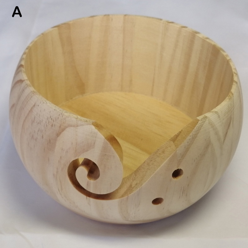 Prokth® organizador de cuenco de almacenamiento de lana ecológico madera Cuenco de hilo de madera para tejer ganchillo 14-16 cm 