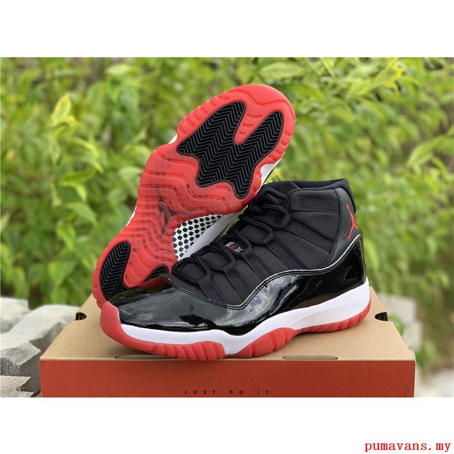 jordan 11 negros con rojo