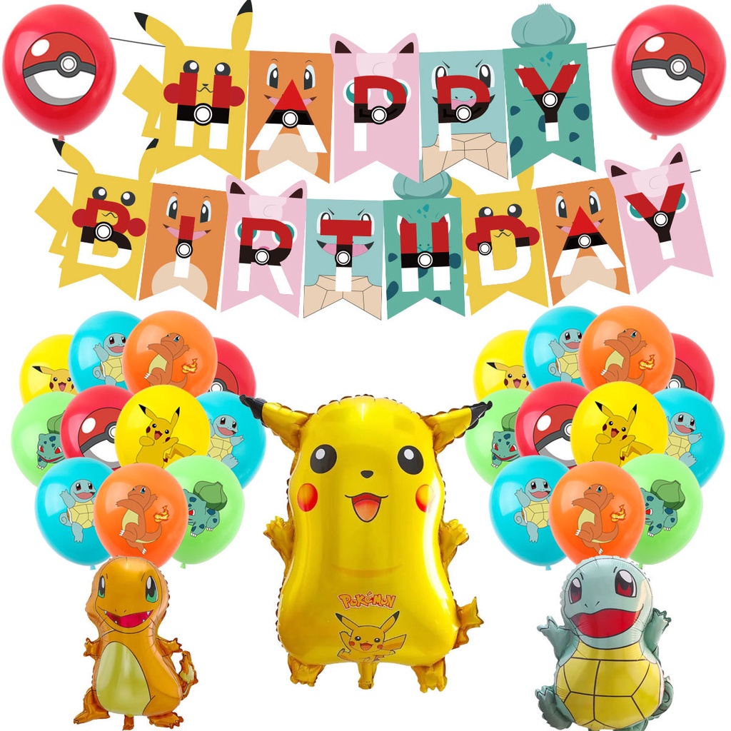 Globo Pokemon 40 Pcs,Globos De látex 12 Pulgadas,Pikachu Globos,Globos de Colores,Lindo Globo,Adecuado para Decoración de Fiestas,Suministros para Fiestas de Bebés,Decoraciones para Baby Shower 