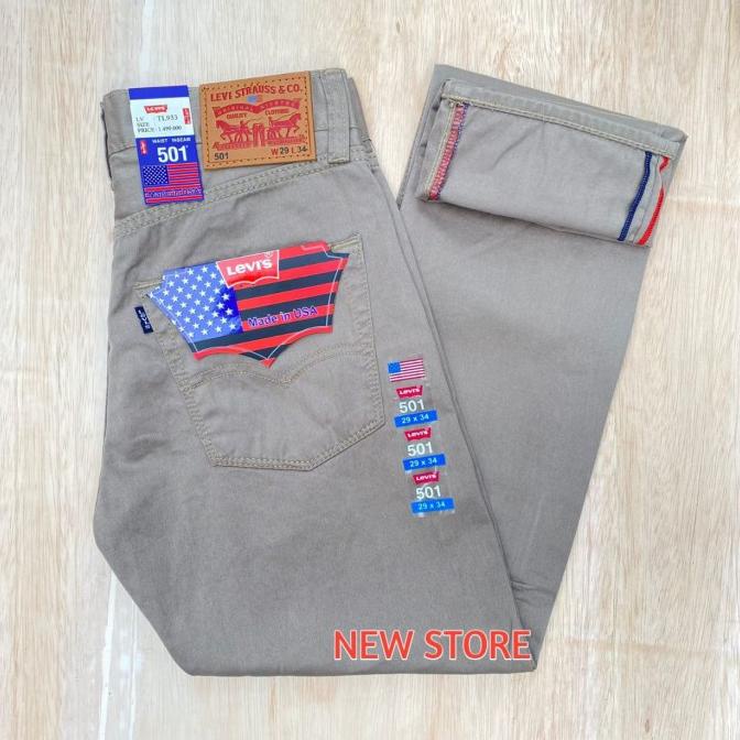 Regular hombres pantalones de lona levis original pantalones de - crema, | Shopee México