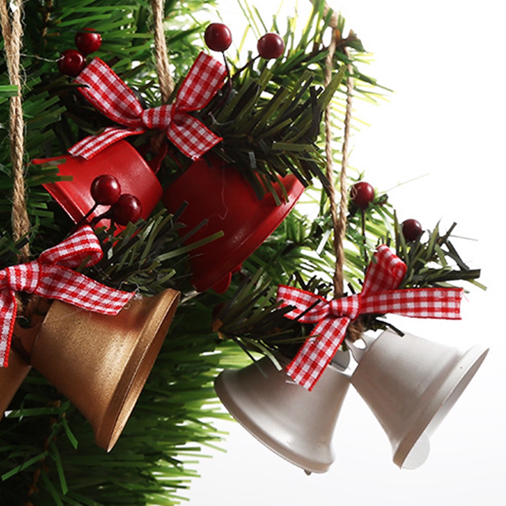 Campanas de árbol de Navidad con Lazo Campana de Navidad Vintage Cascabeles Suministros de Navidad Cascabeles de Navidad Colgante de Campana para Decoración Colgante de árbol de Navidad y Puerta 