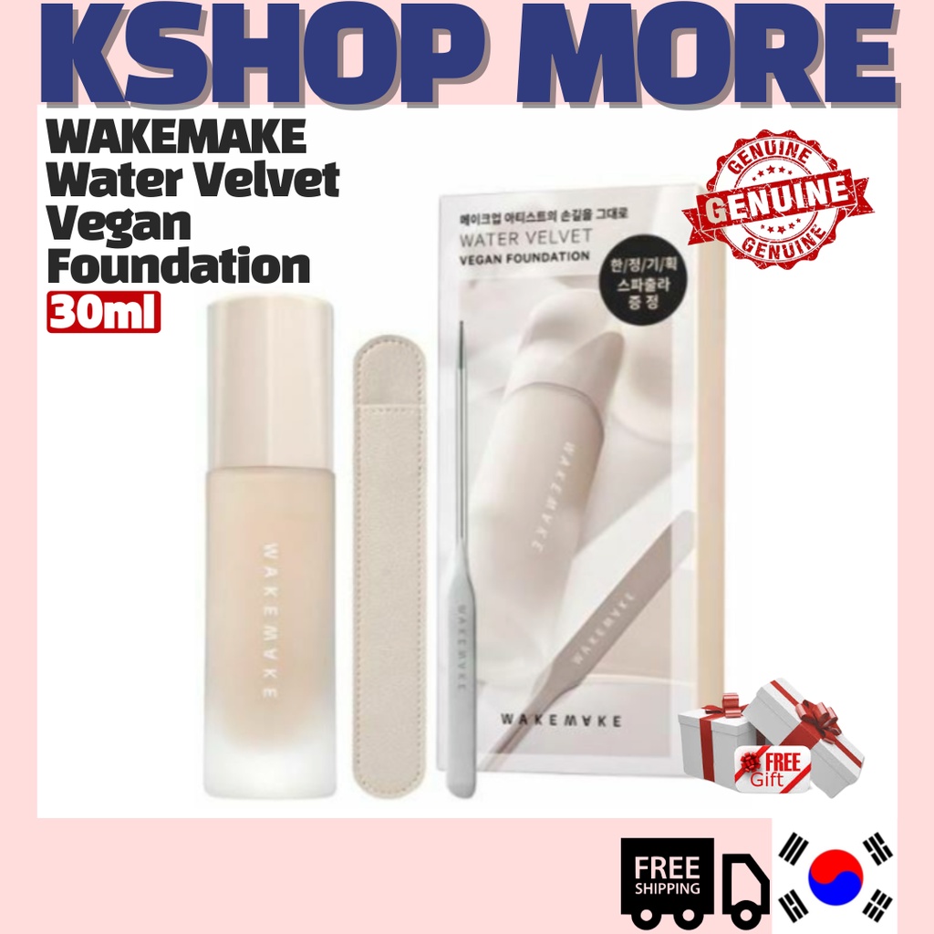 Nuevo] WAKEMAKE Water Velvet Vegan Foundation 30ML Set/Maquillaje Coreano ,  Mejor Base | Shopee México
