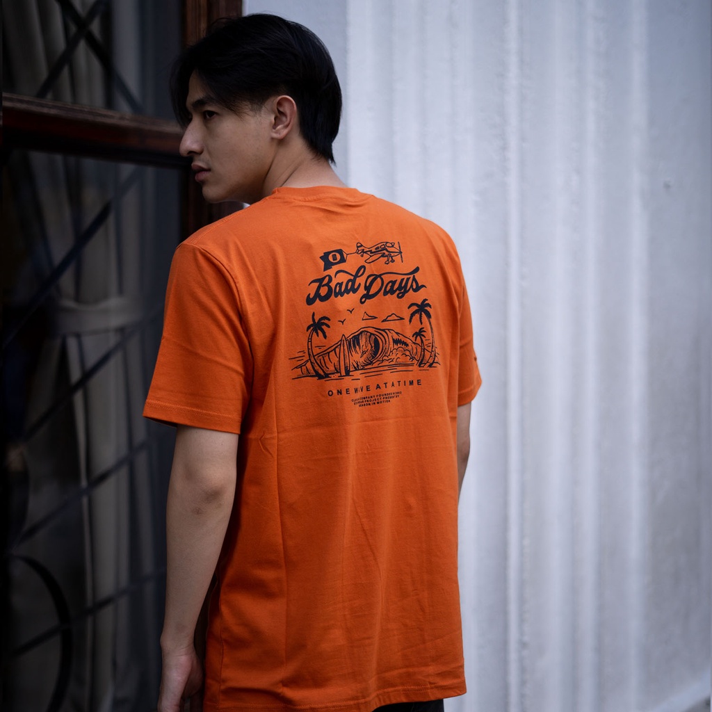 Seasoninmotion camiseta Material motivo Simple naranja oscuro | Shopee México