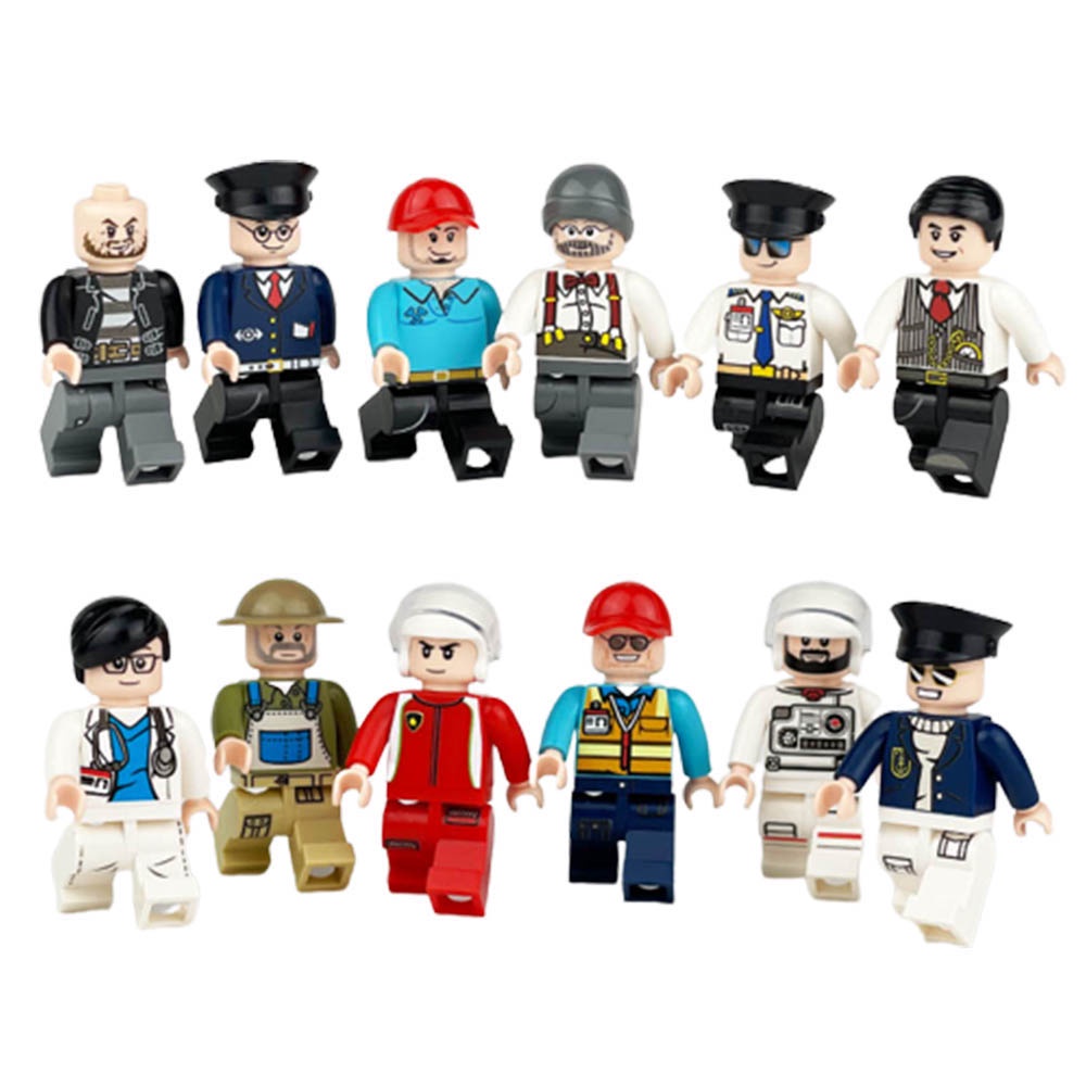 12 City Occupation Cartoon Character Mini Figures  Military Set Fit Lego