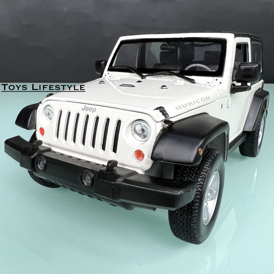 1:24 escala Welly Diecast Jeep Wrangler Rubicon modelo de juguete (blanco)  | Shopee México