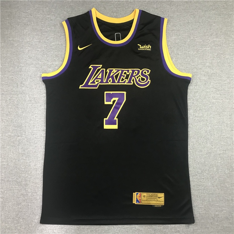 Mamba Negro Anthony Davis #3 Los Angeles Lakers Camiseta Baloncesto Cosido 