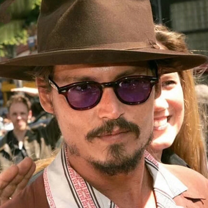 Lzpzz Capitán del Pirata Johnny Depp Estilo Oval de plástico Gafas de Sol de Moda de los Hombres y Mujeres de Las Gafas de Sol de la Vendimia de gradación Gafas de Sol de la Lente Color : C1 