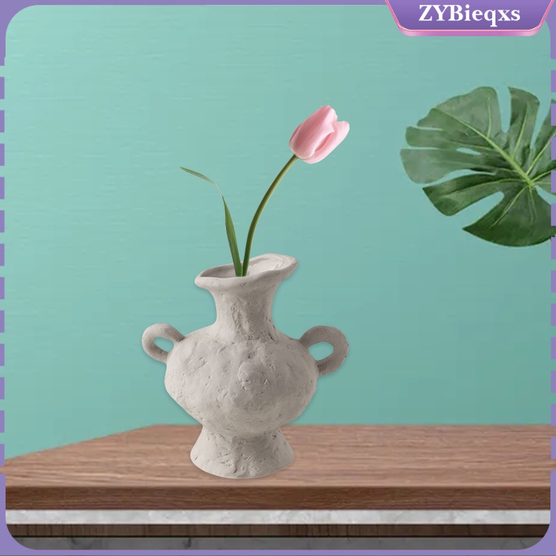 C Prettyia Simple White Ceramic Hydroponic Flower Vase Plain Planter Pot Photo Prop Home Kitchen Decor Housewarming Gifts Flower Arrangement 