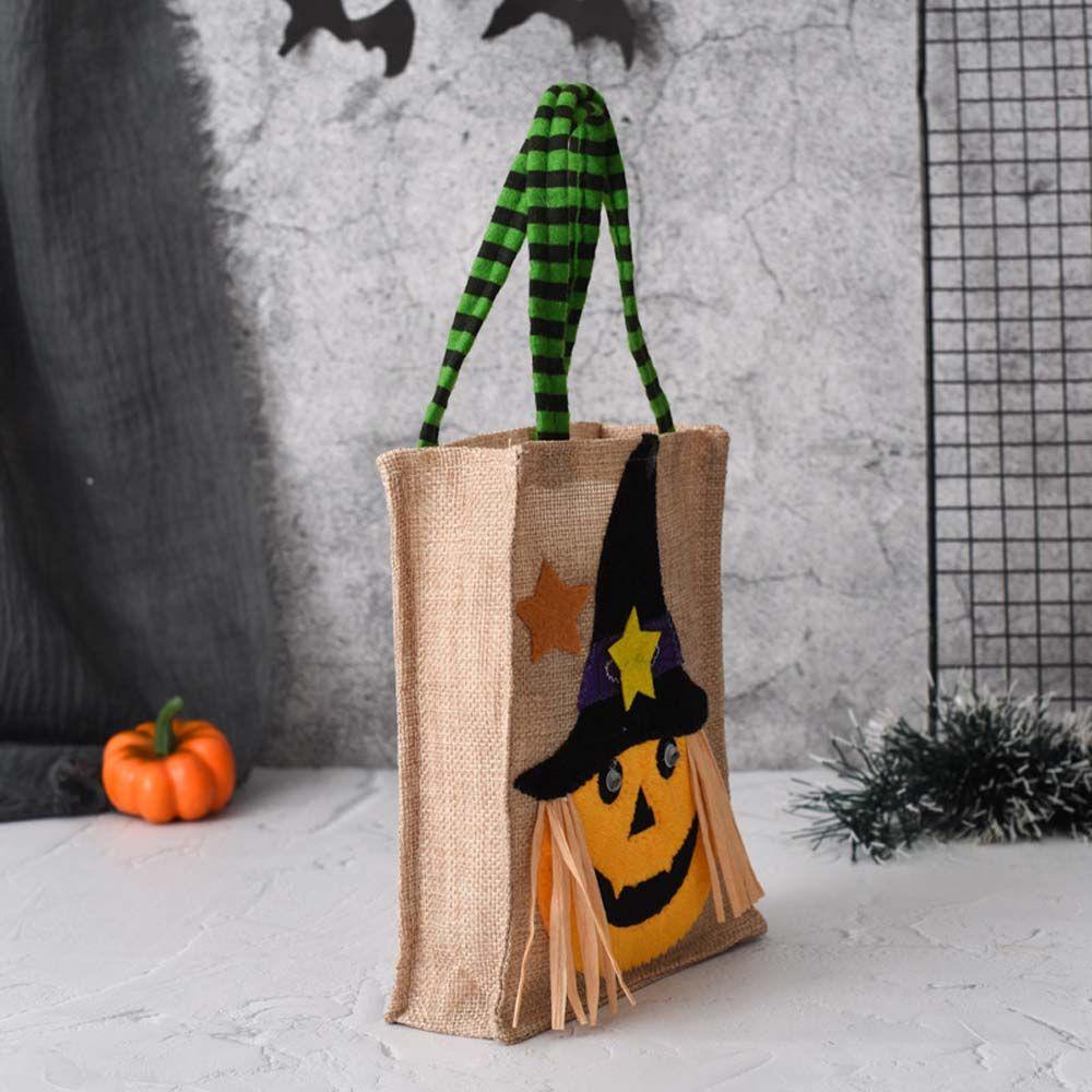 4 Bolsas para Caramelos de Halloween Truco o Dulces para niños Cemobile Bolsa de Lona de Calabaza de Dibujos Animados para niños con temática de Halloween 