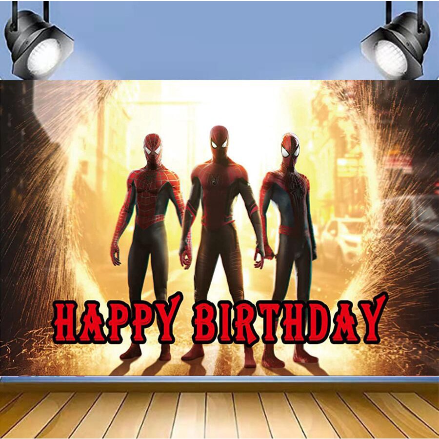 Spiderman Tema Telón De Fondo De Superhéroe Fiesta Decoración Bandera Para Niños De Cumpleaños 5x3ft