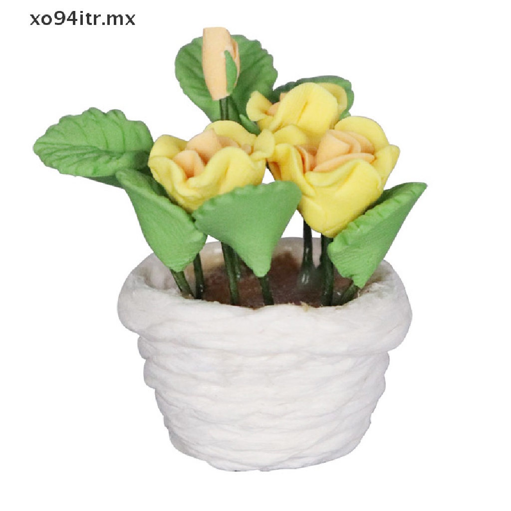 1 : 12 Miniatura Flores En Maceta Para Casa De Muñecas Accesorios De  Decoración MX | Shopee México