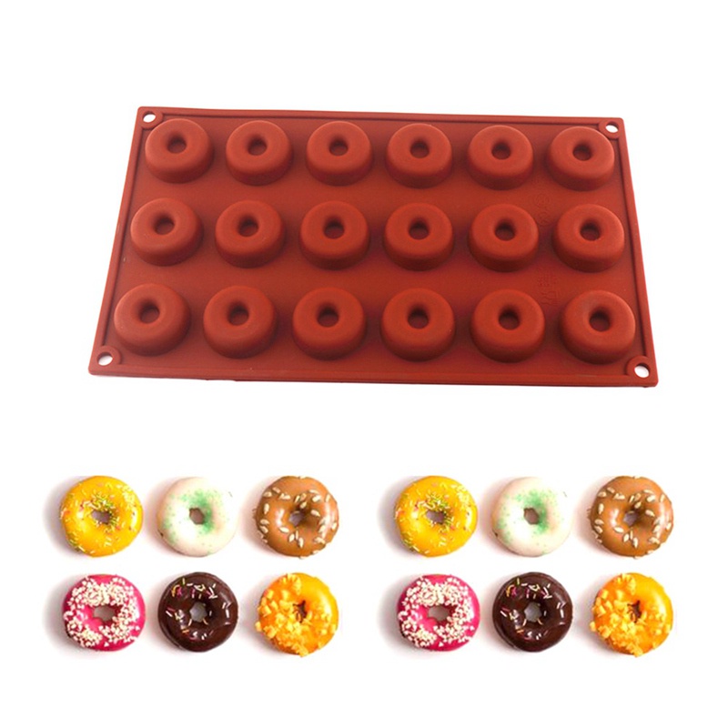 Moldes Silicona Reposteria Pack de 24 Moldes de Silicona Donut Reutilizables Moldes de Horneado para Muffins Cupcakes 