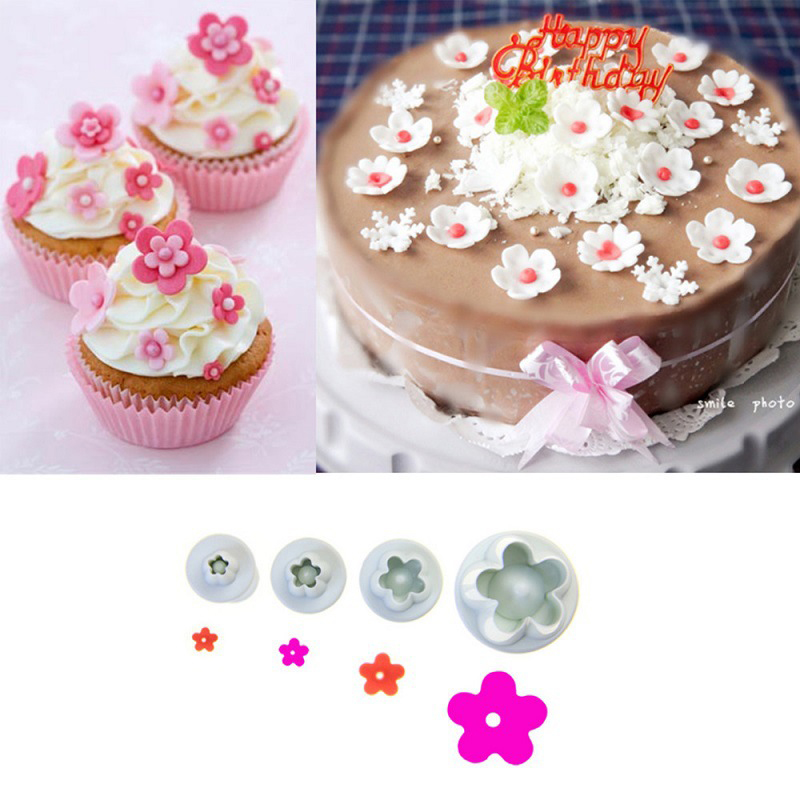 joyliveCY 4pcs/set rosa flor decoración de pasteles herramientas accesorios de cocina cocina Cupcake Fondant Cake Mold función atril cozinha molde para galletas 