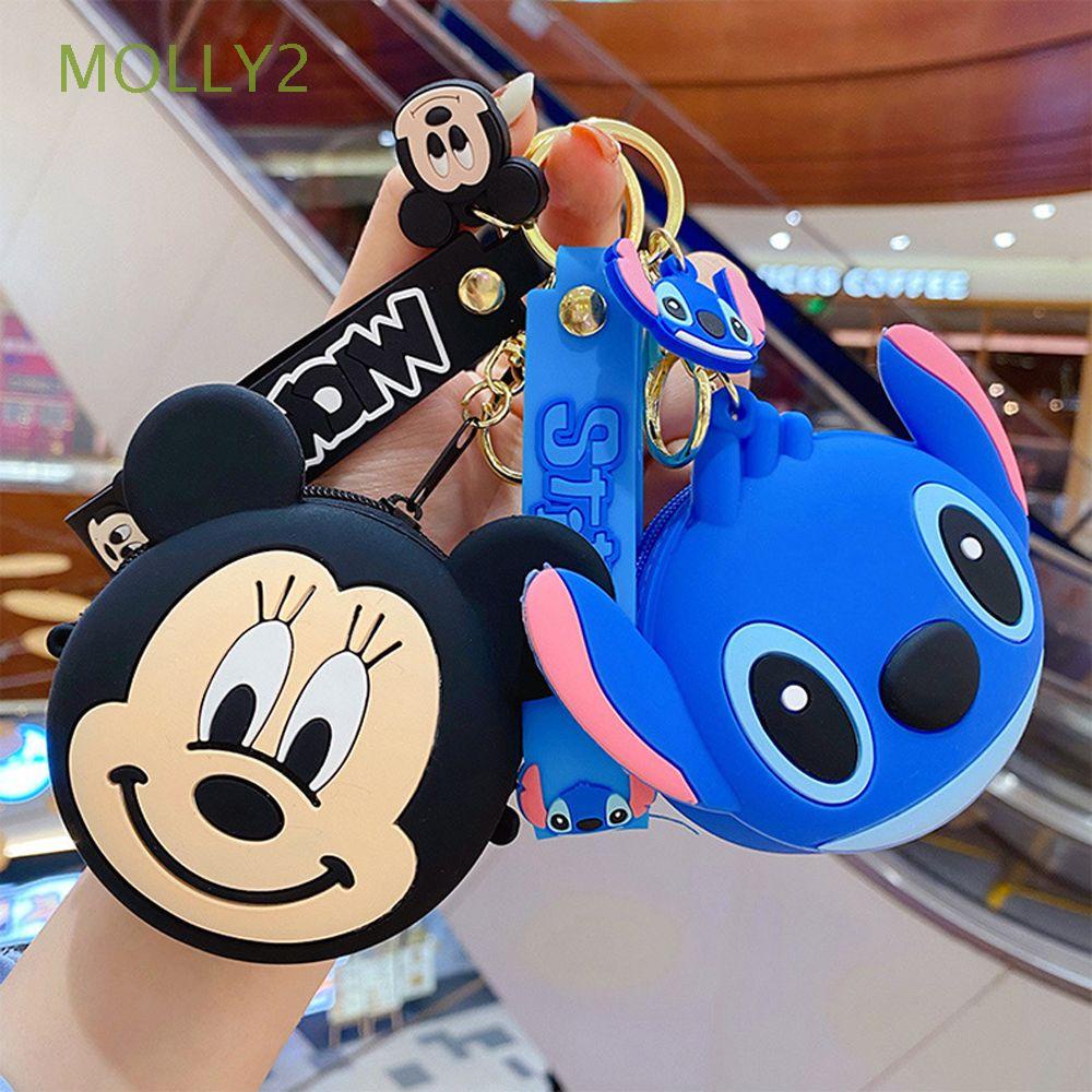 MOLLY2 Creativo Monedero Mickey Pequeña Cartera de silicona Pikachu Colgante de bolso Regalos|de datos Micky Mouse Minnie Puntada Monedero Silicona | Shopee México