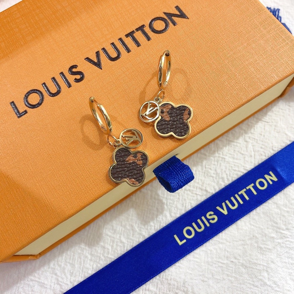 Pendientes LV De Acero De Titanio Con Letras Logo Louis Vuitton