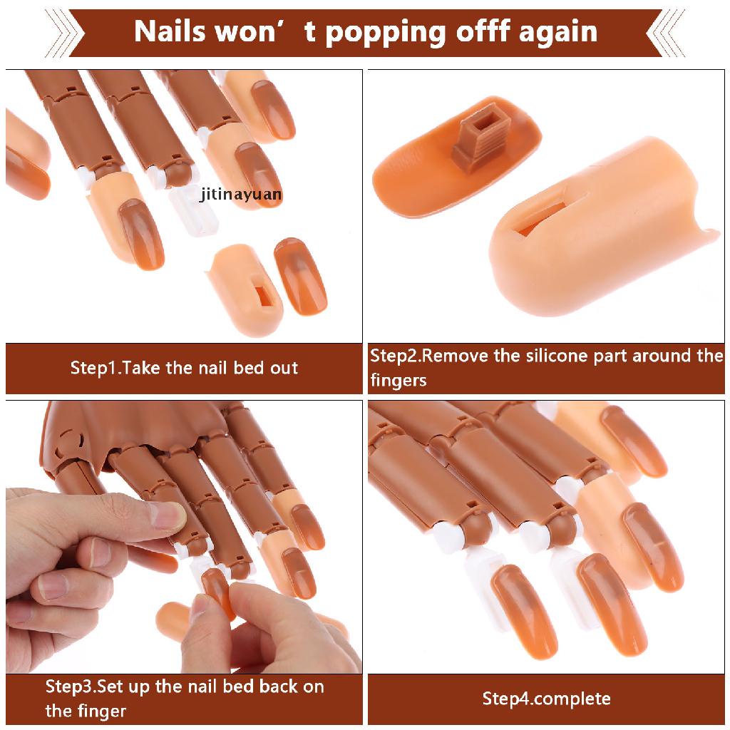 Mano práctica de entrenamiento jitinayuan para uñas acrílicas, maniquí  falso móvil manos con Nai. | Shopee México