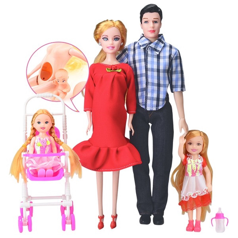 5 Personas De La Familia De Munecas Trajes Mama Papa Hijo Bebe Kelly Carriage Ninas Juguetes Moda Embarazada Muneca Nino Juguetes Shopee Mexico