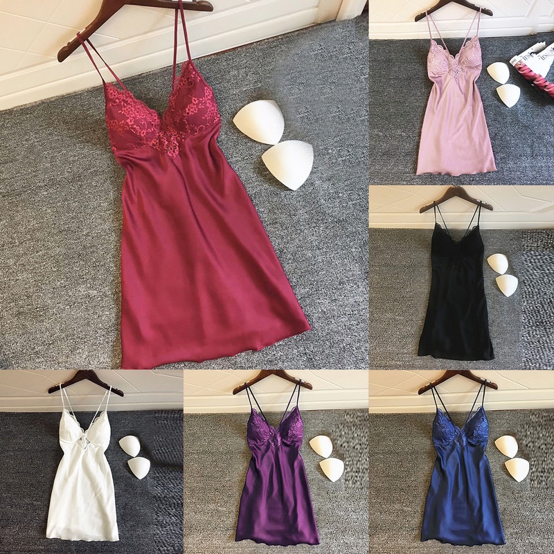 ropa De con encaje/Camisola Sexy satén De Seda mujer/bata Para Dormir | Shopee México