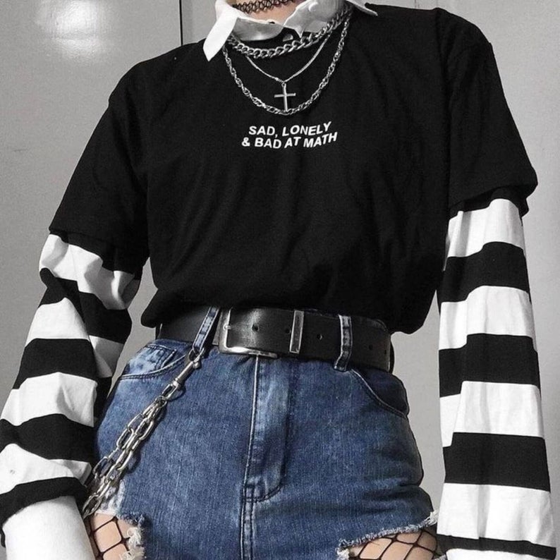 Gothic short-sleeved t-shirt women loose plus size fashion casual top |  Shopee México