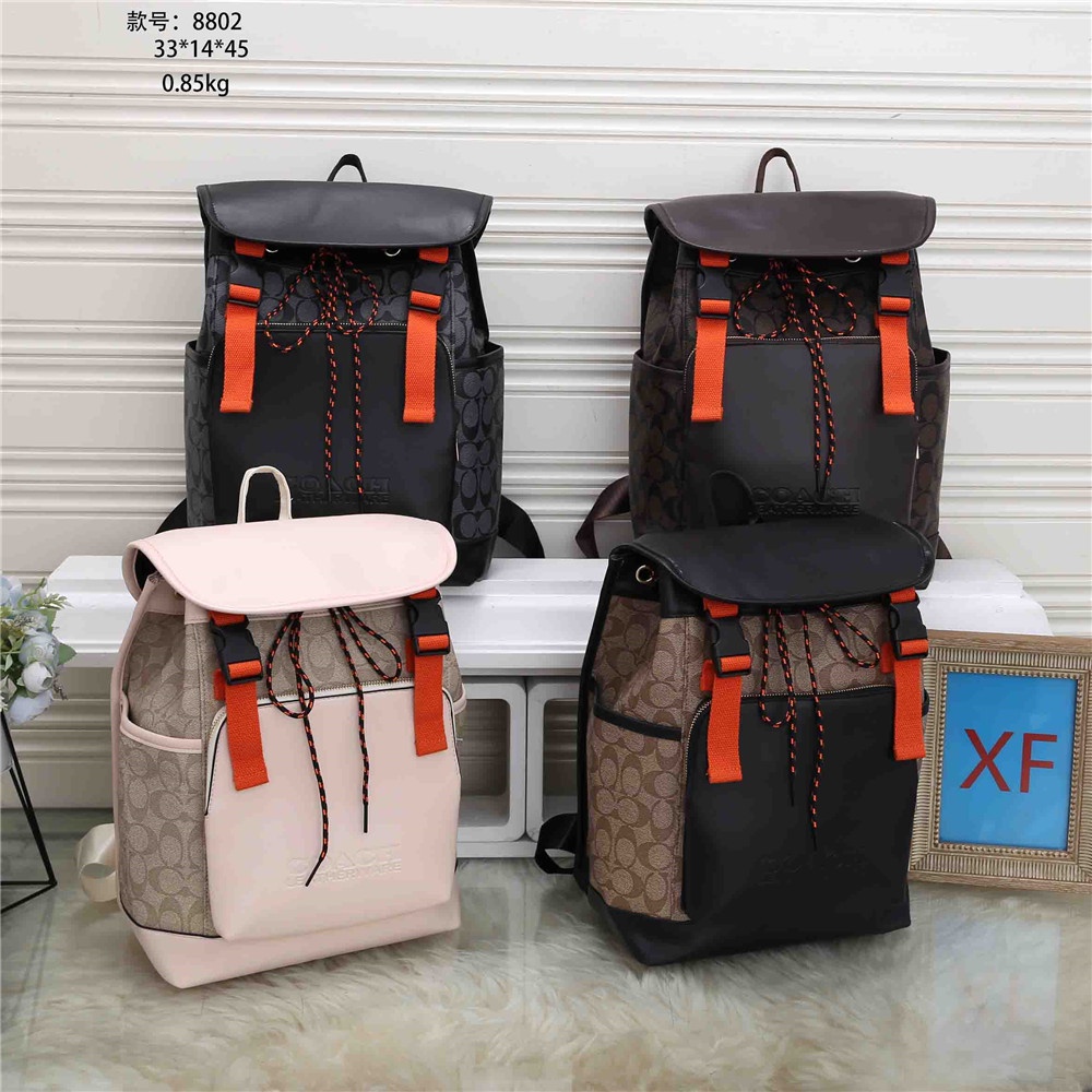 (Calidad Premium) Mochila Coach Hombres Moda big Cordón Cubo Bolsa De Viaje Montañismo Capacidad Cuero