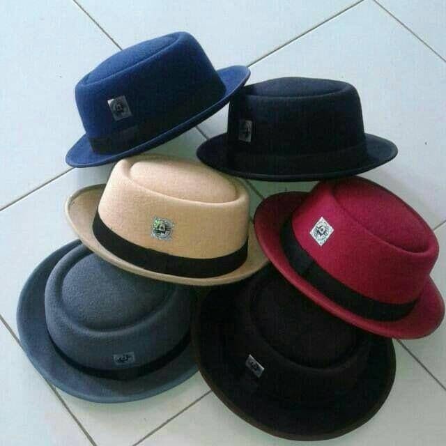 Sombrero de pastel de cerdo fedora redondo sombrero - negro | Shopee México