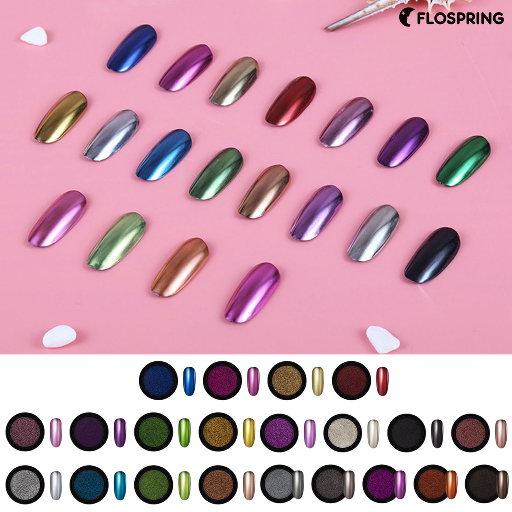 Uñas DIY Polvo Purpurina Color Metálico De Larga Duración Arte Espejo  Pigmento Decoración | Shopee México