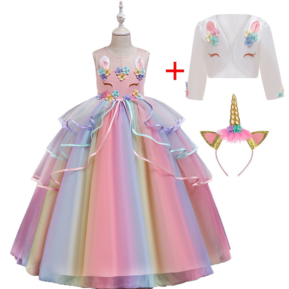 vestido de unicornio para niños arco iris maxi niña carnaval actuación  fiesta fiesta fiesta cumpleaños niños disfraz | Shopee México