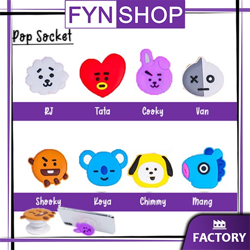 Fynshop AH09 Popsocket BT21 Pop Socket KPOP BTS personaje | Shopee México