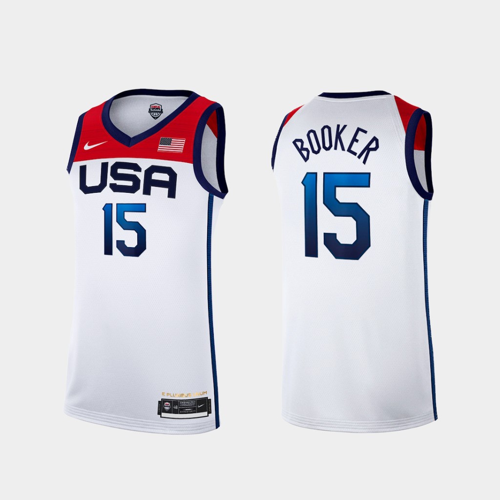 21 New Tokyo Olympic Games Nba Team Usa Hombres Blanco Baloncesto Camisetas Shopee Mexico