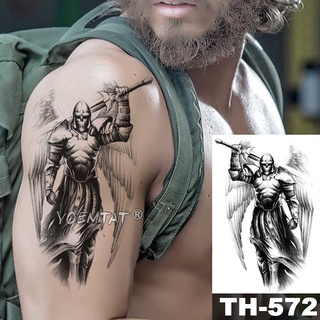 viking samurai guerrero temporal tatuaje pegatina ares marte impermeable  tatto héroe alas cuerpo arte brazo falso tatoo | Shopee México