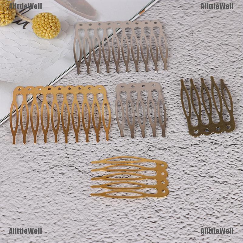 AlittleWell}10Pcs 5/10 Teeth Metal Hair Comb Hair Clip Claw Shape Hairpins DIY  Hair Supplies | Shopee México