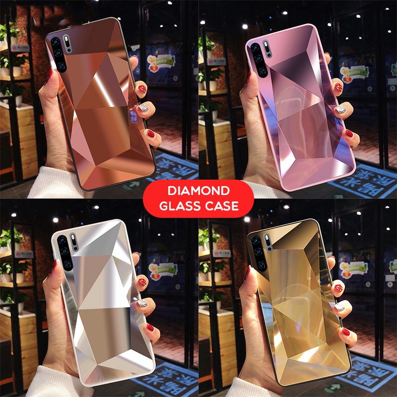 YSIMEE Compatible con Fundas Huawei P20 Pro Espejo Carcasa 360 Grados Anillo Soporte para Mujer Cristal Diamante Brillante Lujoso TPU Cubierta Suave Anti-arañazos Caso Cover,Oro 