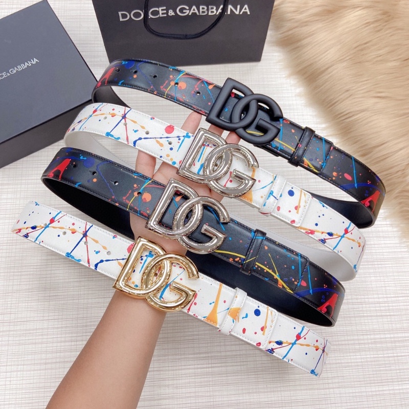 Gabbana Cinturón De Cuero Con De Doble Cara D & G 4,0cm Para Hombre Y Mujer Con Caja De Regalo Original | México