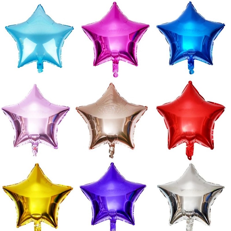 10 Pzs Globos De Helio En Forma De Estrella De 10 Pulgadas Para Fiestas