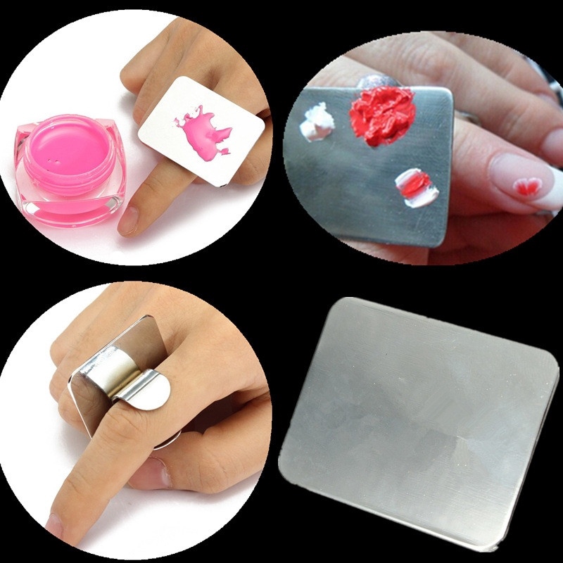 Paleta De Pintura De Acero Inoxidable Para Mezclar Uñas/Maquillaje/Herramienta  De Anillo | Shopee México