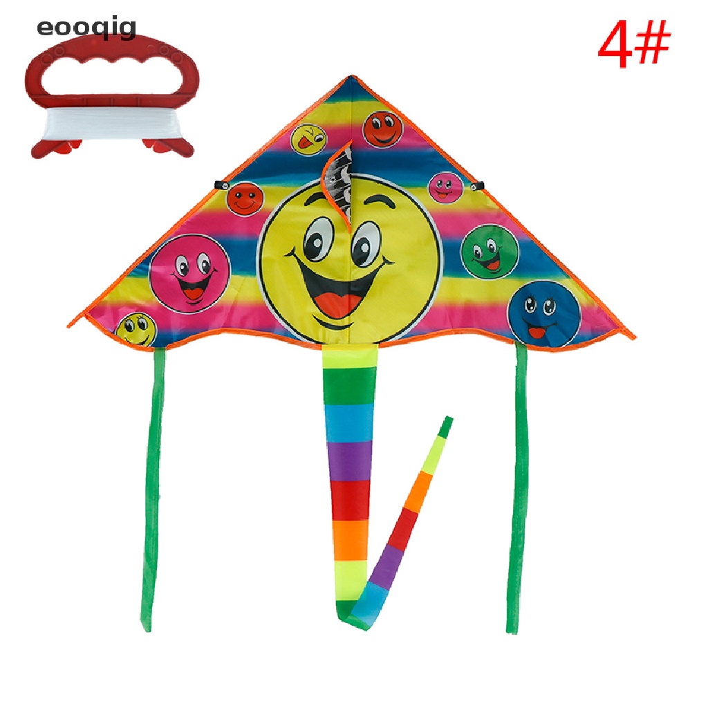 1Set 80*45cm Smiling face kite outdoor sports flying kites with 50m handle l JB 