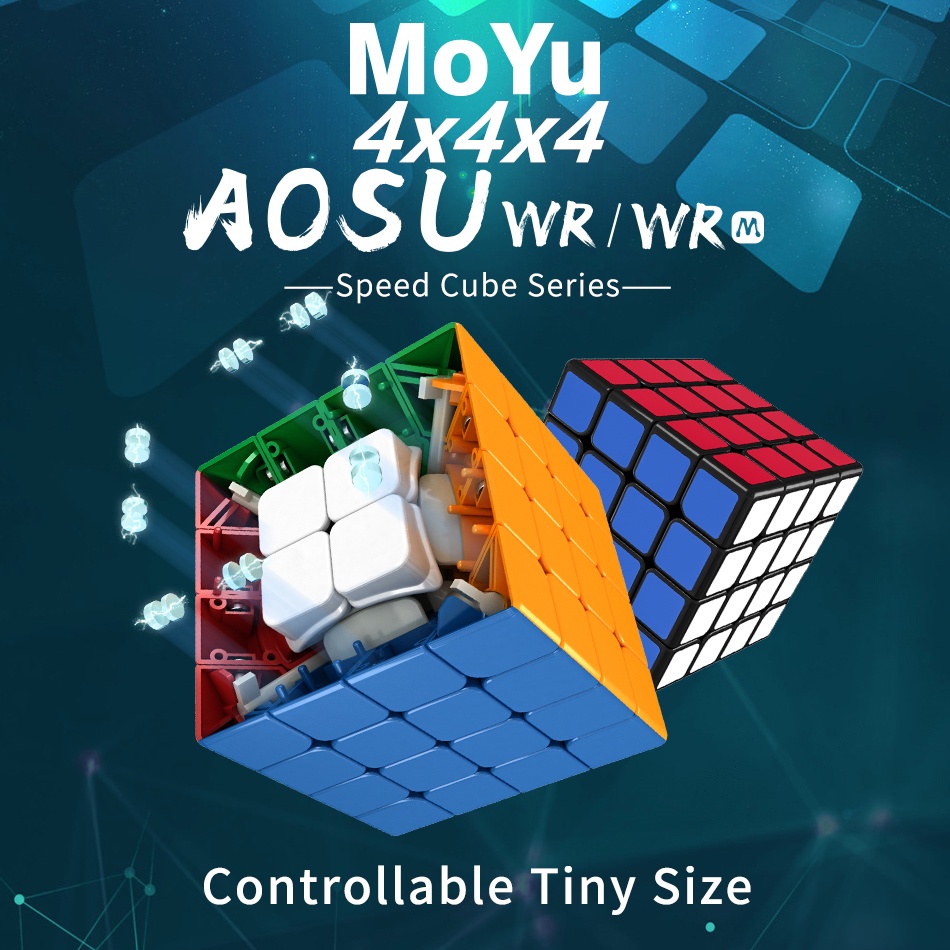 Cubo MoYu Meilong 4x4x4 sin calcomanías Velocidad Cubo Mágico Juguete Rompecabezas Niños De Competencia 