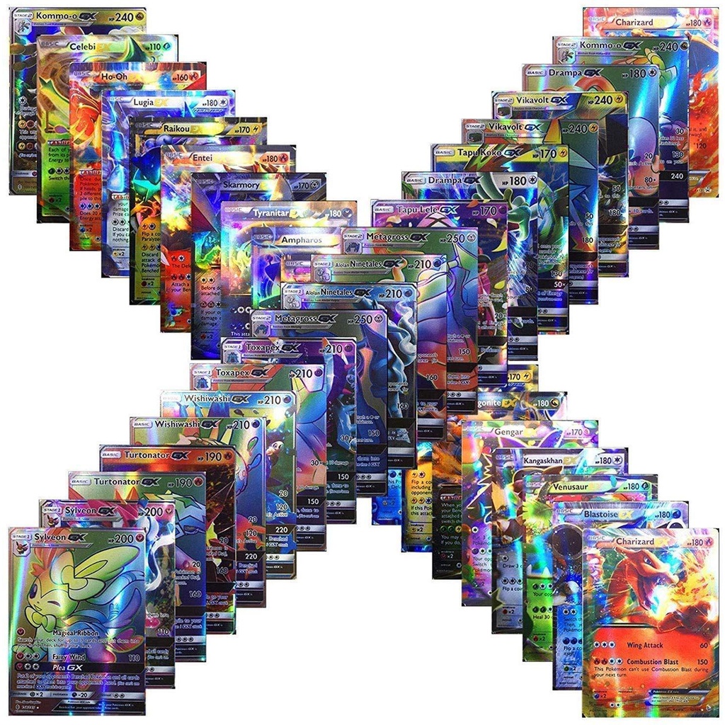 100 Cartas Pokemon/Tarjetas Pokémon GX (Sin Duplicados)/Vmax/Tarjeta Mega