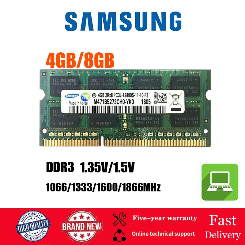 [En STOCK] Samsung 8GB Memoria RAM DDR3L SODIMM 1066/1333/1600/1866 MHz Para Portátil