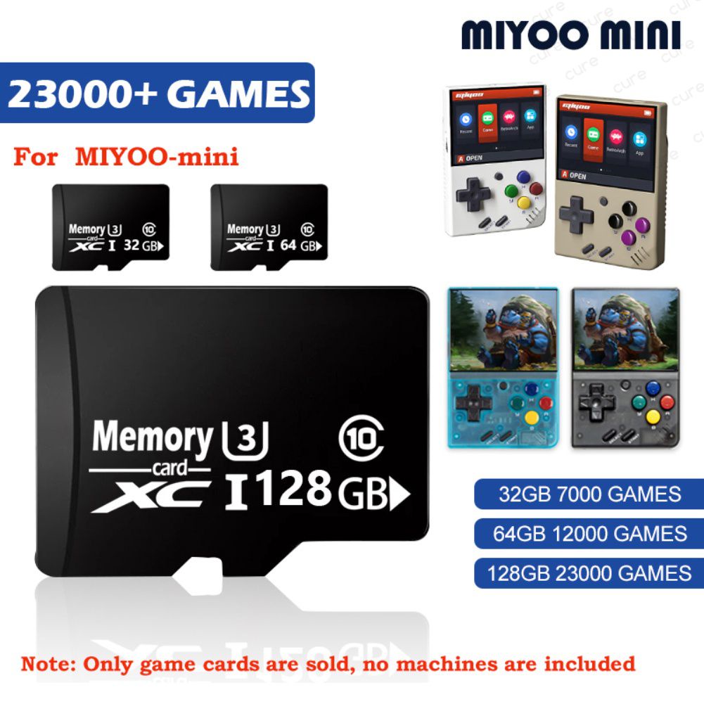 Tarjeta de memoria de juego para Miyoo Mini consola de juegos portátil 64gb Miyoo Mini V2 V3 128gb con 20000 Games cure